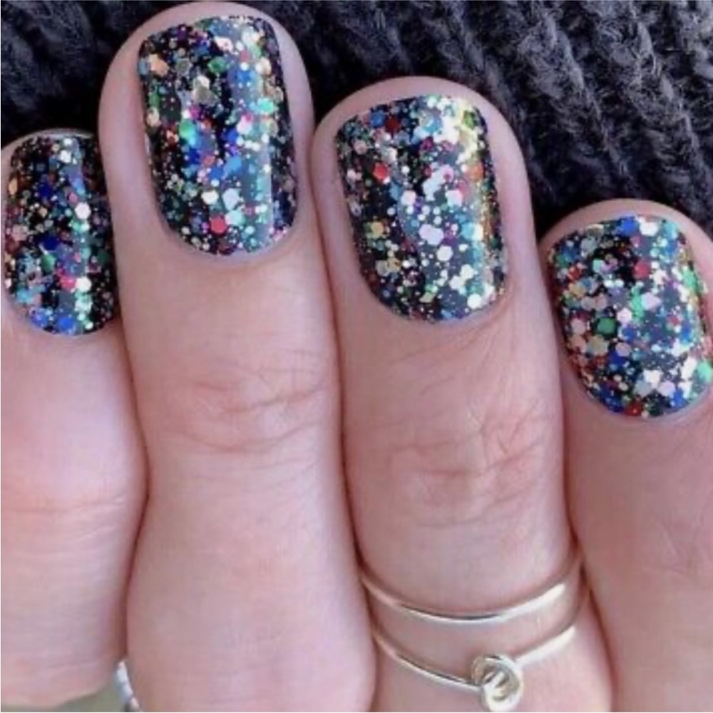 *Retired* Color Street: Broadway Glimmer | Black Multicolor Glitter Sparkle - Picture 7 of 14